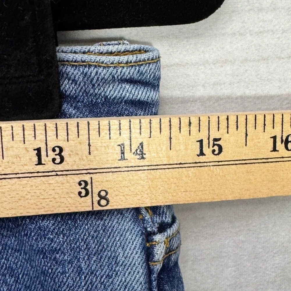 We The Free Free People High Rise Skinny Jeans Med Wash Button Fly Distressed 30